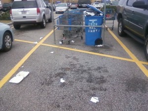 walmart parking lot trash