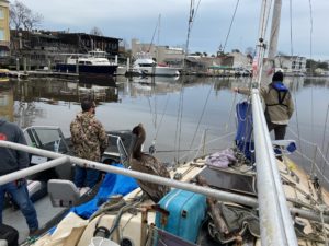 Removing derelict sailboat